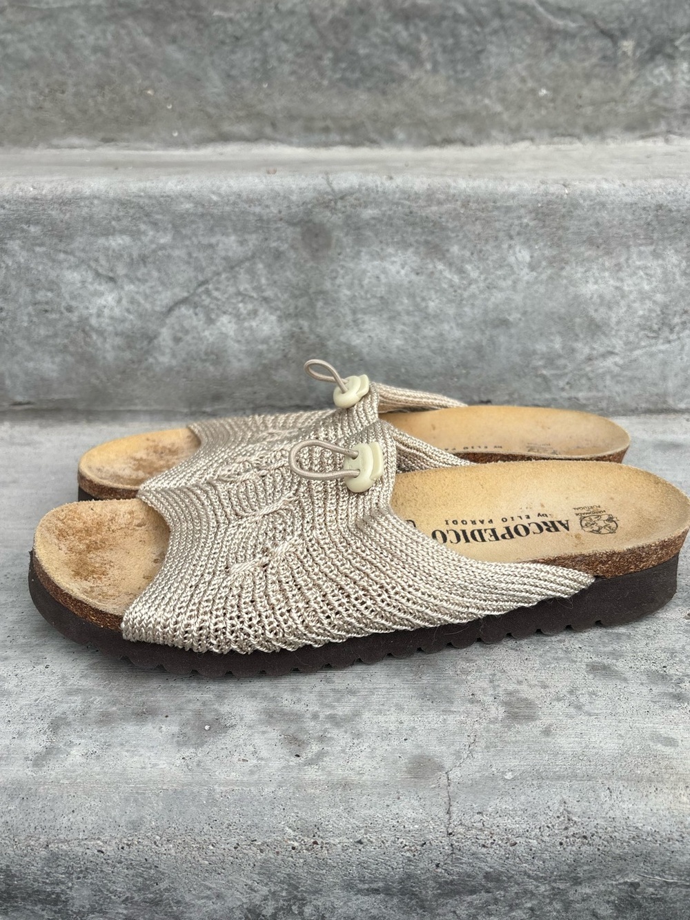 Arcopedico by Elio Parodi Beige Knit Slide Sandals EU 39 - Picture 9 of 10
